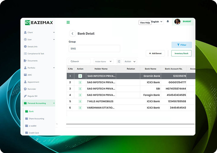 EazeMax Bank Accounting