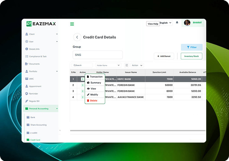 EazeMax Credit Card Accounting